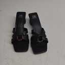 SM New York Jordan NIB Strappy Black Brown Heeled Sandals Open Toe Block Heel Womens 10