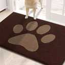 Buganda Dog Door Mat for Muddy Paws, Absorbent Dirt Trapper Non Slip Indoor Doormats, Washable Low-Profile Mat for Mud Dogs, Entryway Carpet for Inside Floor (30x20 Inches, Brown)