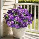 Artificial Geranium Fake Flowers for Outdoors Decoration, 6 Bundles Silk Geraniums Flower UV Resistant Look Real Faux Plants for Front Door Garden Porch Planter Patio Balcony Yard Indoor Home, Mix