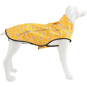 Mile High Life Dog Raincoat, Adjustable Waterproof Reflective Rain Jacket for Small Medium Large Dogs, Lightweight Breathable Pet Rain Coat with Leash Hole(Yellow Sun,L Chest 32-40")