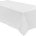 VidaFete 1 Pack Tablecloth 90 * 132inch Rectangle Table Cloth Polyester, Stain Wrinkle Resistant Polyester Dining Table Cover for Kitchen Dinning Party Wedding Tabletop Buffet Decoration(White)