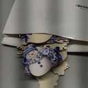 Yuntau 40 Pcs Christmas Chinoiserie Ornaments Blue and White Porcelain Wooden Flat Decoration Christmas Tree Ornaments Chinoiserie Hanging Decor Porcelain Pendants for Small Xmas Tree Decor(Classic)