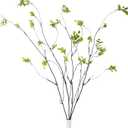 6Pcs 38" Artificial Ficus Branches Fake Greenery Stems Faux Ficus Twig Plants Green Fake Leaf Spray for Home Office Wedding Vase Filler Banquet Home Decor(Green)