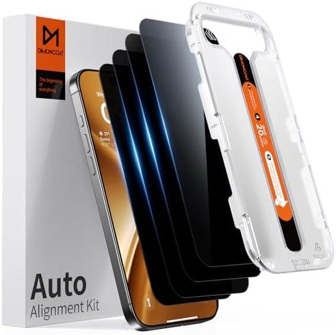 DIMONCOAT 3-PACK Privacy Screen Protector Compatible with iPhone 14 Pro Max [Auto Alignment Kit] [10X Military Protection] iPhone 14 Pro Max 6.7 inch Tempered Glass Film [Case Friendly]