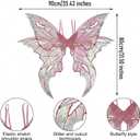 Adult Fairy Wings (35.43 x 31.5) Butterfly Wings Costume Accessory for Women's Easter Halloween Cosplay Parties (Pink)