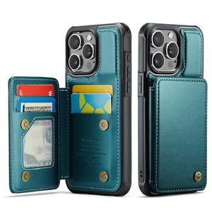 Vinich for iPhone Wallet Case with Card Holder, RFID Blocking Credit Slots Kickstand Shockproof Phone Cover for Women Men, Bluish Green