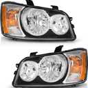 Headlights Assembly for 2001-2003 Toyota Highlander Sport Utility Halogen Headlamp Replacement, High/Low Beam W/Bulbs, Driver & Passenger Side