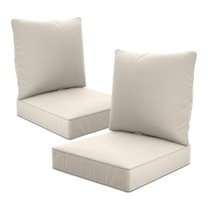24" x 24" x 6" Outdoor Deep Seat Cushions Set - 2 Set Waterproof & Fade Resistant Patio Furniture Replacement Cushions, Non-Slip Outdoor Cushions Fit Loveseats, Couches, Chairs, Sofas.