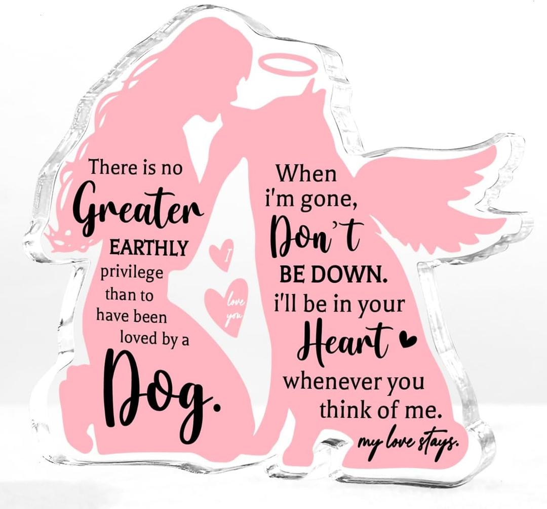 2 x Dog Pet Memorial Ornament Remembrance Gifts Loss of Dog Sympathy Gift Pink Angel Shape Decor Ornament for Dogs Puppy Keepsake Remembrance Decor for Pet Lover