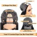 U Part Human Hair Wig Deep Wave 20 Inch 200% Density Brazilian Deep Wave U Part Wigs for Black Women 12A Full Head Clip in Half Wig Glueless No Leave Out Lace Front Wig 3X Longer Lifespan
