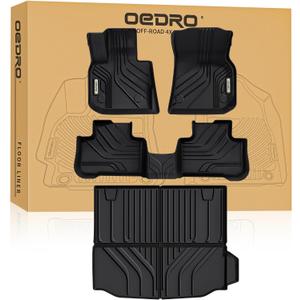OEDRO Upgraded Floor Mats Fit for 2019-2024 BMW X3, TPE All Weather Floor Liners Custom Fit for BMW X3 30i M40i X3M, Only for Car Without Spare tire (NOT fit X3 30e), Floor Mats Trunk Liner, Black