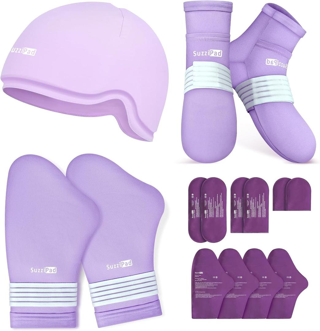 SuzziPad Chemo Gloves and Socks for Neuropathy, Cold Caps for Chemotherapy, Ideal for The Discomfort of Head, Hand, Feet, L