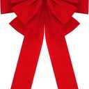 JOYIN 1 PCS Extra Large Red Velvet Bow for Christmas, 35" x 18", Large Red Wreath Bow-Christmas Tree Decor for Holiday Decoration, Outdoor Xmas Party Supplies