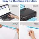Avery 5 Tab Dividers for 3 Ring Binder, Easy Print & Apply Clear Label Strip, Index Maker Customizable White Tabs, 5 Sets (11436)