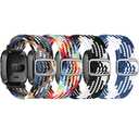 ShuYo 4 Pack Elastic Nylon Bands Compatible with Fitbit Versa & Versa Lite & Versa 2 & Versa SE for Women Men, Adjustable Soft Stretchy Breathable Replacement Straps for Fitbit Versa Smartwatch