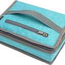 FlowFly Small Insulated Lunch box Portable Soft Bag Mini Cooler Thermal Meal Tote Kit with Handle for Work & School, Sea Blue