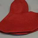 Big Beach Hats for Women Foldable Summer Wide Brim Packable Oversized Sun Hat Lady Girl Travel Straw Cap (Red)