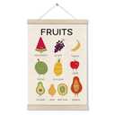 DOI-LANEE Fruits Poster Hanger Frame, Educational Posters for Toddler Kids, Fruit Learning Wall Art for Classroom Playroom Preschool 16x12 Inch, Boho Classroom Decor, Kitchen Wall Decoration