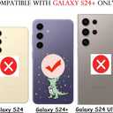 Unov Case for Galaxy S25 Plus Galaxy S24 Plus Case Clear with Design Soft TPU Shock Absorption Slim Embossed Pattern Protective Back Cover 6.7 inch (Rainbow Dinosaur)