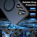 Hensinple Magnetic Case for Galaxy A14 5G Phone Case with Glass Screen Protector,[Compatible with MagSafe], Shockproof Matte Back Cover for Samsung Galaxy A14 5G Case- Black