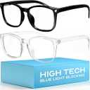 livho High Tech Blue Light Glasses - Advanced up to 99% Blue Light Blocking Computer Glasses - Screen Fatigue & UV Protection (B1 Light Black+clear)