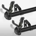 Black Decorative Curtain Rods for Windows:18-45 Inch Adjustable Farmhouse Curtain Rod for Bedroom Living Room,Heavy Duty Rustic Drapery Rods with Eagle Finials Easy Install,Matte Black 2 Pack
