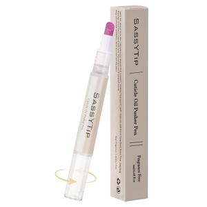 Ceramic Cuticle Pusher & Oil Pen, 2ml Rose/Lavender/Fragrance Free Scented Nail Care Pen, Gentle Cuticle Remover for Dry & Damaged Nails, Moisturize Strengthen Brighten (Beige)