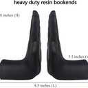 Jinhuoba Decorative Bookends Hands Book Ends, Black Heavy Book Holder Ends for Shelves, Novelty Heavy Duty Book Ends for Shelves Office Home Desk Bookshelf, 8.5"(L) x 3.5"(W) x 6.8"(H), Resin