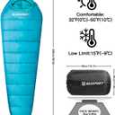 Mummy Sleeping Bag | 15-45 ℉ Extreme 3-4 Season Sleeping Bag for Adults Cold Weather– Warm and Washable, for Hiking Traveling & Outdoor Activities, 90.5x31.4x21.7"