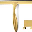 HIWARE All-Purpose Shower Squeegee for Shower Doors, Bathroom, Window and Car Glass - Brass, Stainless Steel, 12 Inches