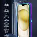 Tall silver for iPhone 15 Case with [2 Screen Protector ], Military Grade Shockproof Heavy Duty Drop Protection Rugged Case 6.1"(Purple Blue)