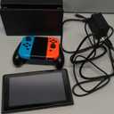 Nintendo Switch with Neon Blue and Red Joy-Con