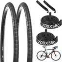 yeesport 2 PCS 700 x 38C Bike Tires and 2 PCS 700 x 35/43C Bike Inner Tubes with Valve 48mm, Plus 2 Tire Levers, Foldable Replacement Tires for Road Bicycle11
