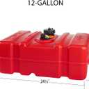 Scepter 08669 Rectangular 12 Gallon Low Profile Marine Fuel Tank For Outboard Engine Boats, 24.5" x 18" x 11.5", Red