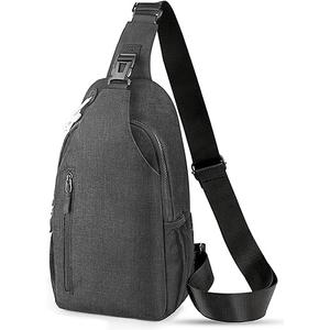 Crossbody Sling Bag for Women & Men, Waterproof Sling Backpack, Lightweight Shoulder Chest Bag for Hiking, Travel, Black