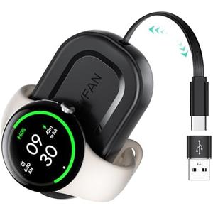 LVFAN Charger for Pixel Watch 3 2 & Fitbit Sense/Versa, Retractable USB C & USB A Charging Cable Replacement Accessories, Charger Stand for Google Pixel Watch 3 2 & Fitbit Versa 4 3 / Sense 2 / Sense