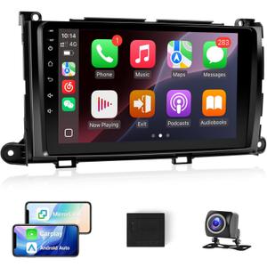 Leadfan Android 12 Car Radio for Toyota Sienna 2011 2012 2013 2014 Stereo Upgrade with Wireless CarPlay Andriod Auto, 9'' TouchScreen In-Dash Bluetooth WIFI GPS Navigation SWC MirrorLink Backup Camera