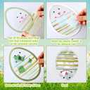 Motipuns 32 Pcs Easter Suncatchers Craft Bunny Egg Ornaments Easter Craft Kit Stained Glass Tissue Paper Bulk Spring Window DIY Art Gift for Home Creative Activities Party Decoration(Vivid)