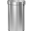 EKO Urban 120L Round Black Stainless Steel Open Top Waste Bin, Tall Commercial Trash Can for Indoor/Outdoor, Extra Large Metal Garbage Bin for Office, Restaurant, Restroom