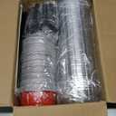 100 PCS 8oz Round Mini Baking Cups with Lids,Mini Loaf Pans with Lids,Disposable Aluminum Foil Ramekins Baking Cups for Birthday Party Weddings (Red, 8oz)
