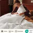 Bedsure Cotton Duvet Cover King - 100% Cotton Waffle Weave Coconut White Duvet Cover King Size, PureWoven Breathable Bedding Set for All Season, 3 Pieces, 104"x90"
