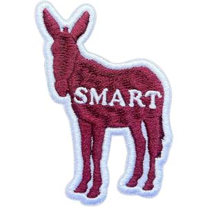 3 x Smart Ass Patch Iron On Embroidery Patch for Backpacks Hats Jeans Bags, Size 3" Sewing Patches, Sarcastic Animal Appliques for Clothes, Funny Embroidery Patches, Humor Adult Gift for Boy Girl