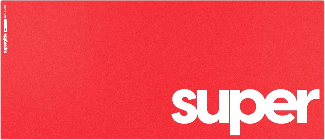Pulsar - Superglide Premium Glass Mouse Pad XXL ALUMINO-Silicate Glass Surface Anti-Slip Fully Molded high-Density Silicone Rubber 38.5in x 16.5in (XXL, Red) (XX-Large, Red)