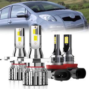 For 2006-2020 Toyota Yaris light Bulbs, H4 High Low Beam H11 Fog Light Combo, 4PCS
