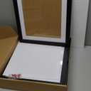 Hongkee 12x12 Picture Frame Set of 4 - Made of Glass and Black Wooden Frame, Display Square Pictures 10x10 with Mat or 12 x 12 without Mat, Desktop & Wall Collage Photo Frame