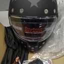 DOT Daytona Retro Full Face Motorcycle Helmet: Vintage Style for Men, Women, & Youth, X-Large, Dull Black, Captain America Stealth