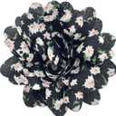 10pc Fabric Flowers,Broken Flower Black Chiffon Flat-Back Ruffled Fabric Flowers for DIY Handmade Making Headbands Flower,Crafts Sewing Applique3Inch