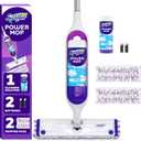 Swiffer PowerMop Multi-Surface Mop Kit for Floor Cleaning, Includes PowerMop, 2 Mopping Pad Refills, 1 Cleaning Solution with Fresh Scent and 2 Batteries (Purple and White)