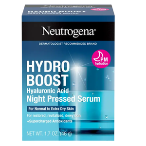 Neutrogena Hydro Boost Night Pressed Serum  with Hyaluronic Acid & Antioxidants, Hydrating Face Moisturizer that Restores & Revitalizes Skin Overnight, for Normal to Extra Dry Skin, 1.7 oz