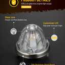 Partsam 2Pcs Glass Watermelon Lights [Patented] Clear Lens Amber LED Side Marker Turn Signal Lights with Bezel Replacement for Kenworth Peterbilt Freightliner Trucks